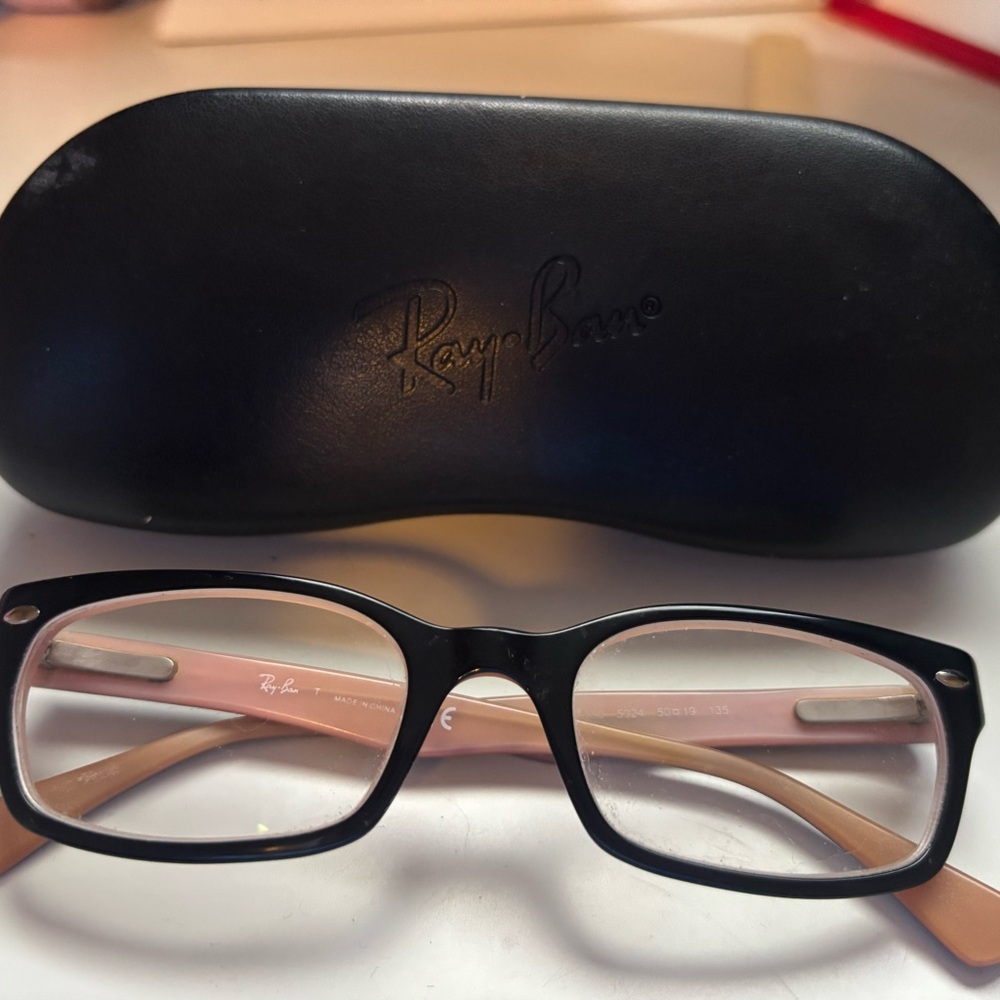 Ray-Ban Black Frame with Pink Temples